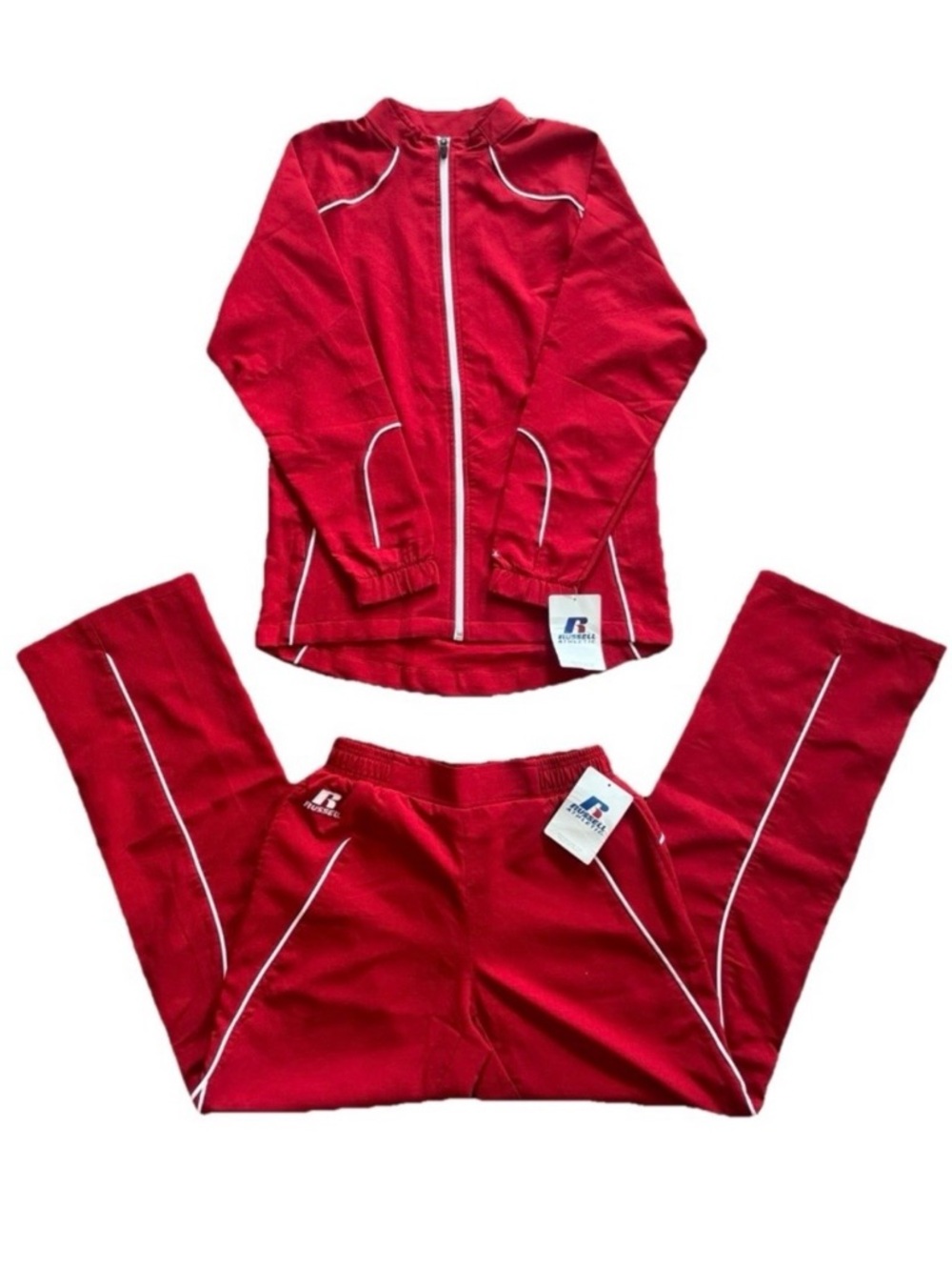 Russell Athletic Tracksuit Set Red M NWT Warm Up Jacket Pants Athletic